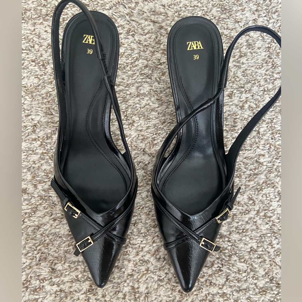 Black Slingback Pumps
